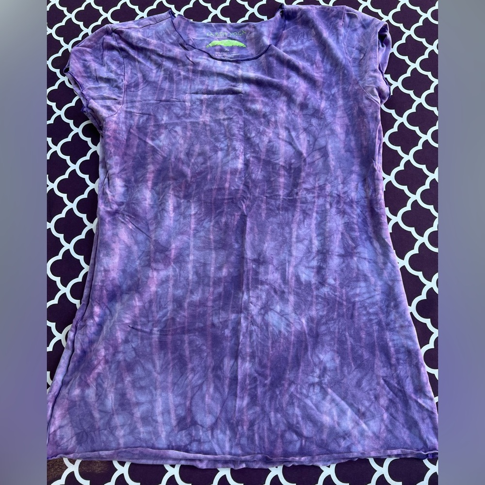 Earth Yoga Purple Tie Dye Short Sleeve Tee